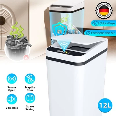 Automatik Mülleimer mit Smart Sensor Küche Abfallbehälter ABS Mülleimer 12 Liter - Bild 1 von 4