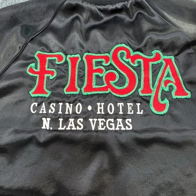 Fiesta Casino Hotel N. Las Vegas Souvenir Satin Bomber Jacket Men's L - Image 1 of 4