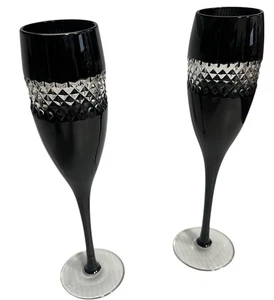 Waterford John Rocha Kristall schwarz Champagnerflöten, ohne Box oder Etikett - Bild 1 von 6