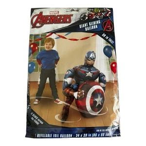 Marvel Vengadores Capitán América Gigante Deslizamiento 39 pulgadas Globo Airwalkers - Imagen 1 de 4
