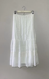 Vintage JOHNNY WAS Maxi Prairie Skirt Size S Lace Detail Cottage Core - Picture 1 of 7