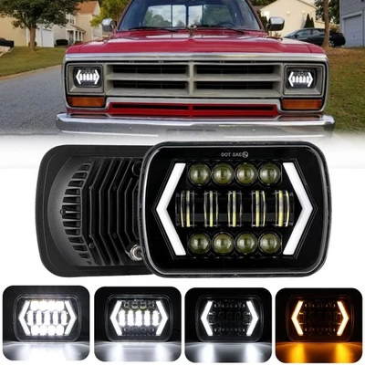 For Chevy El Camino 78-1981 Truck 7x6" LED Headlight Hi-Lo Beam DRL Turn Signal - Image 1 of 4