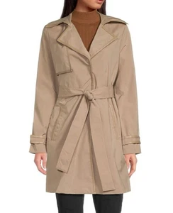 Guess Helen Belted Mid Trench Coat Seneca Taupe Beige Khaki Womens Medium $220 - Picture 1 of 4