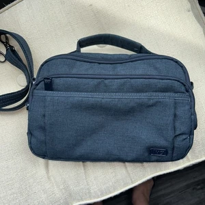 Lug Scoop Small Crossbody W/ Handle-Indigo Blue-multiple compartments - Picture 1 of 12