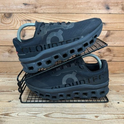 On Running Trainers Men Size UK 7 CloudMonster Triple Black Marathon Swiss Shoes - Image 1 of 4