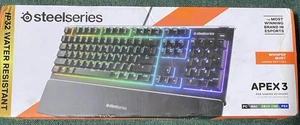 SteelSeries Apex 3 Wired Gaming Mechanical Keyboard With RGB Backlight 64812 - Picture 1 of 4