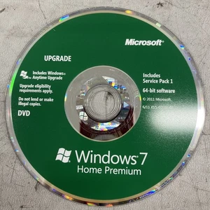 Microsoft Windows 7 Home Premium 32-Bit Install DVD Works - Picture 1 of 2