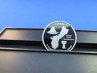 2009-S Silver Quarter Guam Deep Cameo Mirror Proof Upper Grading Range  - Image 1 of 3