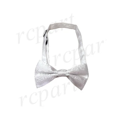 New KID'S BOY'S Polyester paisley Pre-tied Bow tie White formal wedding party - Image 1 of 2