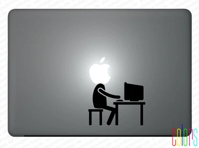 Strichmännchen Arbeit Aufkleber für Apple Macbook Air 13" 15" Pro Sticker Decal - Bild 1 von 2