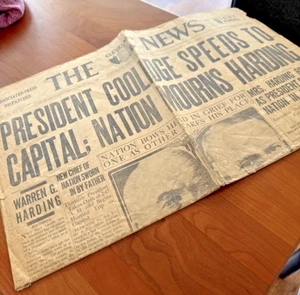 RARO! The Cleveland News Nation Mourns Harding 3 agosto 1923 giornale Coolidge - Foto 1 di 7