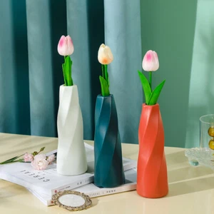 Modern Plastic Flower Vase Nordic Style Vase Modern Anti-Ceramic Wedding Decor - Picture 1 of 11