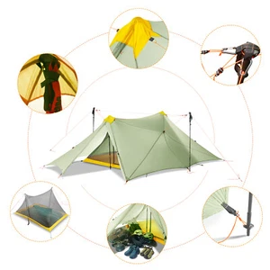 Ultralight Tent 3 Person Lightweight Backpacking Rodless Pyramid Mesh Inner Tent - Picture 1 of 14