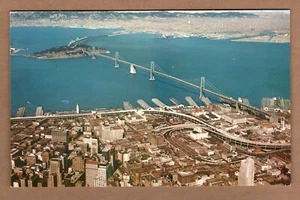San Francisco Oakland Bay Bridge Aerial View Waterfront Skyway CA UNP Postcard - Picture 1 of 2