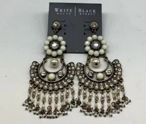 Pendientes de oro/crema del mercado negro de la Casa Blanca nuevos con etiquetas - Imagen 1 de 2