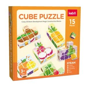 Fruits Theme Magnetic Cube Puzzle Magic Blocks Educational Toy for Kids 3+ STEAM