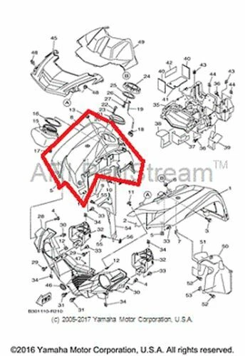 NEW OEM YAMAHA GRIZZLY 700 4WD FRONT RIGHT FENDER RED Foto 1 de 1