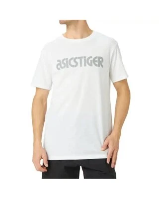 - Asics Tiger Silver Logo Tee Maglia Maniche Corte Uomo, Real White - Immagine 1 di 3