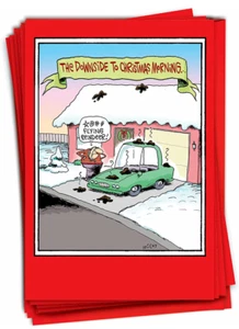NOBLE Cartoon Christmas Greeting Cards NobleWorks 12 Funny Christmas Cartoon Hol - Picture 1 of 7