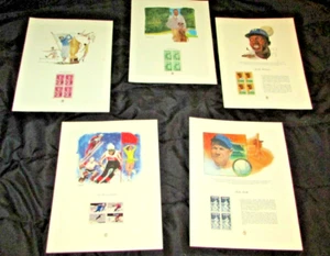 Commemorative Stamps Art Print BOBBY JONES JACKIE ROBINSON Frameable 10" by 13" - Picture 1 of 8