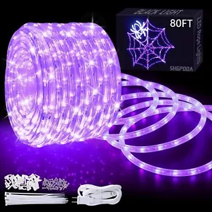 80Ft LED Black Light Rope Lights Strip Waterproof 864 Leds Flexible Cuttable Bla - Picture 1 of 6