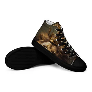 Voiceritzy Lion High-Top Shoes – Men’s Bold Graphic Sneakers, Streetwear - Picture 1 of 12