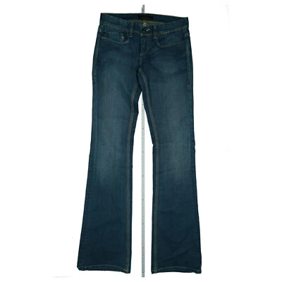 Pantalones de mezclilla para mujer ODYN Copenhagen elásticos corte boot acampanados W27 L34 azules nuevos Foto 1 de 4