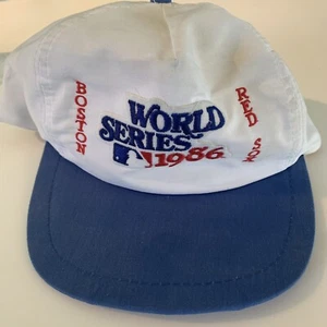 VINTAGE Boston Red Sox 1986 WORLD SERIES SNAPBACK HAT Trucker MLB EUC Free SHIP - Picture 1 of 11