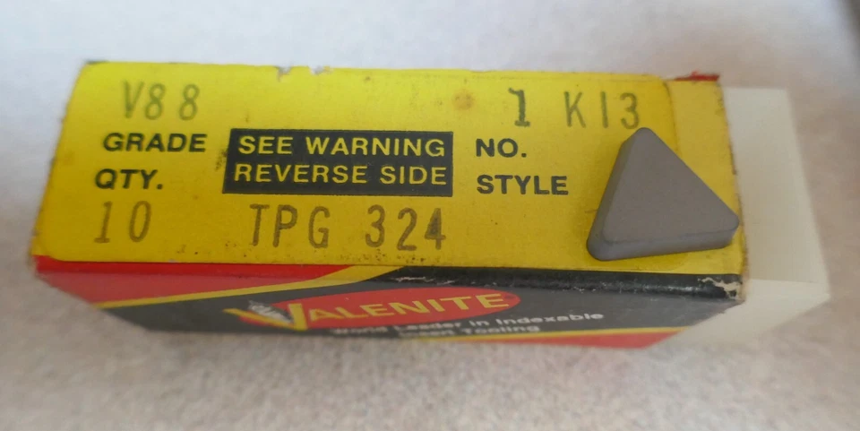 Insertos de carburo VALENITE - TPG 324 grado V88 - 10 piezas Foto 1 de 1