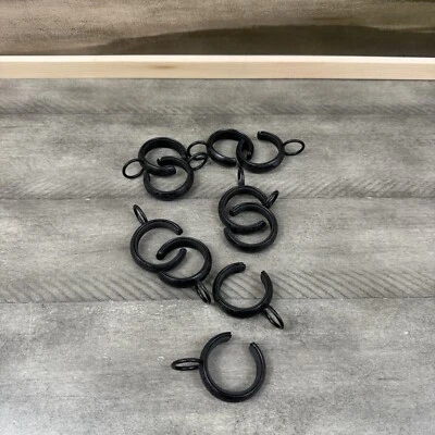 Pottery Barn铸铁C环窗帘环小号直径0.75英寸套装/10全新无标签 — 第 1/4 张图片