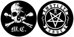 MOTLEY CRUE skull & pentagram DJ TURNTABLE twin SLIPMAT SET PACK sealed - Picture 1 of 3