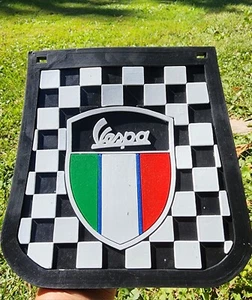 Vintage Logo Vespa,Piaggio and Lambretta scooter mudflap 8" X 7 1/2" C@@L,raised - Picture 1 of 8