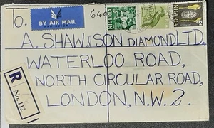 (NIG-205) NIGERIA 1964 Airmail REGIST. cover posted to LONDON with 3 stamps - Picture 1 of 2