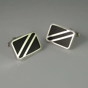 Vintage Silver Cufflinks with Box Unique Mens Cuff Links - Picture 1 of 6