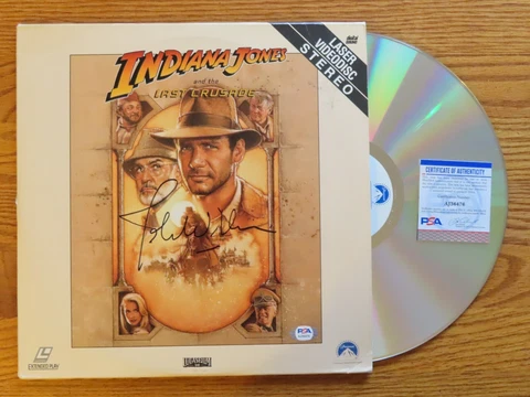 Conductor JOHN WILLIAMS signed INDIANA JONES LAST CRUSADE LaserDisc PSA AJ36476 Cover