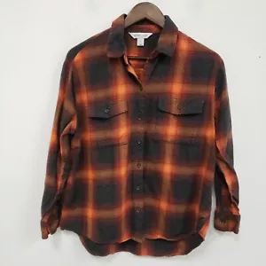 Old Navy Womens The Boyfriend Flannel Shirt Size M Swiftie Evermore Country - Picture 1 of 8