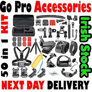 50in1 GoPro Set Kit Accessories For Head Strap Go Pro Hero 11 10 9 8 7 6 5 4 - Picture 1 of 6