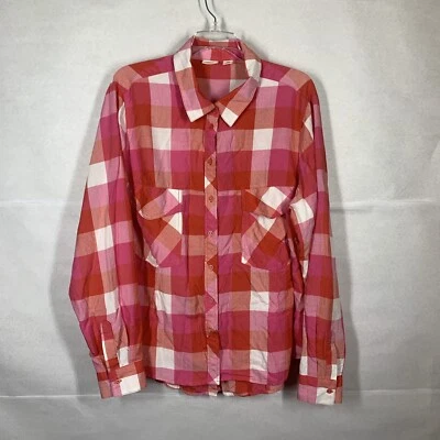 Westbound 1X Women’s Pink Plaid Long Sleeve Button Up - Image 1 of 4