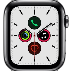 Apple Watch Series 5 44mm (GPS + Cellular) Stainless Steel Black Cracked Screen - Afbeelding 1 van 1