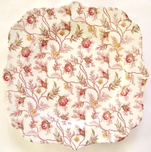 Spode Rosebud Chintz Hexagonal, Scalloped Edge, Luncheon/Salad Plate 9” diameter - Imagen 1 de 9