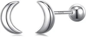 Hypoallergenic 925 Sterling Silver Stud Earrings Screw Back Small Cartilage Gift - Picture 1 of 6