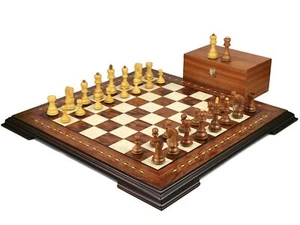 Wooden Helena Chess Set Rosewood 20" Weighted Sheesham Zagreb Staunton Chess Pie - Picture 1 of 11