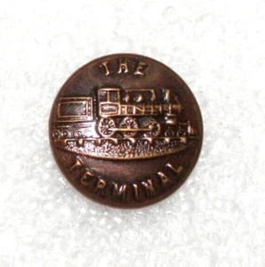 The Terminal Metal Button • Shank 1/2" Vintage Railroad Uniform Train - Picture 1 of 6