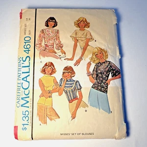 Conjunto de blusas vintage C1975 McCalls #4610 patrón de costura talla 14 busto 36 - Imagen 1 de 6