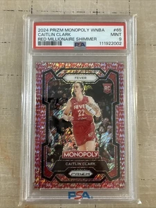 Prizm Monopoly Caitlin Clark Red Millionaire Shimmer 2024/100 PSA 9 RC 🔥 - Imagen 1 de 3