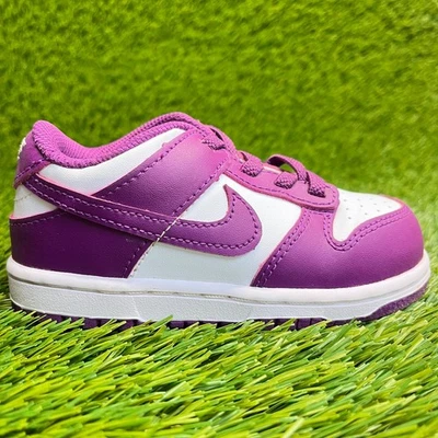 耐克 Dunk Low Viotech 女孩 8C 码紫色白色运动鞋 — 第 1/4 张图片