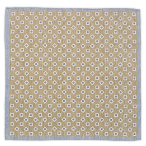 ROSI Handmade Multicolor Solid-Geometric Cotton-Linen Pocket Square NEW 32cm x 3 - Picture 1 of 4