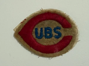 Vintage Cubs Teardrop Shaped Embroidered Patch - Dirty - Picture 1 of 5
