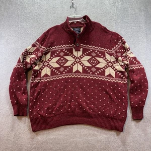 American Eagle Outfitters burgunderrot und cremefarben Fair Isle Pullover mit Stehkragen Gr. XXL - Bild 1 von 9