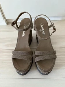 Chanel Sandalias Zapatos Con Correas Talla 38.5 EE. UU. Aproximadamente 8.5 Para Mujer - Imagen 1 de 7